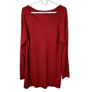 Royal Robbins Women Highlands Wool Blend Pullover Long Length Sweater Size L Red